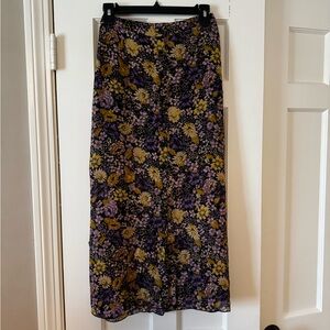 Floral Maxi Skirt - Purple and Yellow